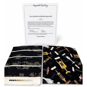 Keepsake Quilting You Had Me At Merlot Apron Kit Fabric Panel Wine Theme New